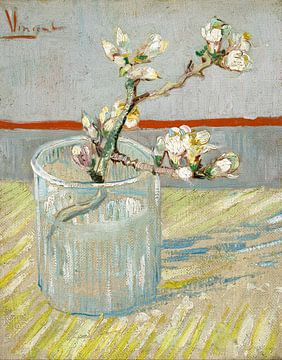 Vincent van Gogh. Bloeiende amandeltak in een glas