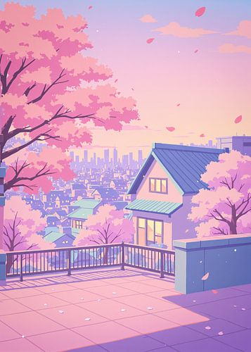 Anime Scenery Cherry Blossom Sakura Japan