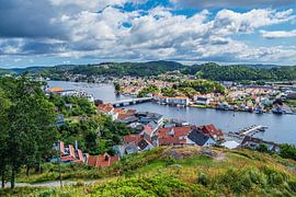 View from the viewpoint Uranienborg to the town Mandal in Norway by Rico Ködder