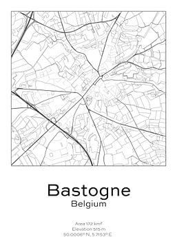 Stadtplan - Belgien - Bastogne von Ramon van Bedaf