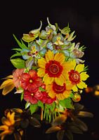 Composition florale pop up effet 3D