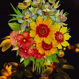 Pop-up Blumenarrangement 3D-Effekt von A De Jong