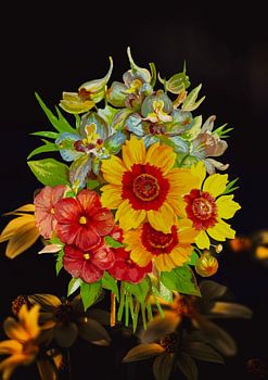 Composition florale pop up effet 3D