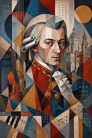 A painting of the composer Wolfgang Mozart. by Johannes