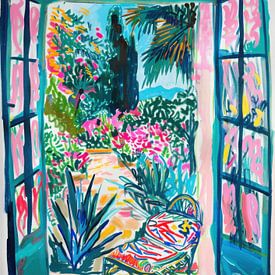 Fauvistisches Fenster mit Gartenblick von Niklas Maximilian