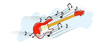 E-Gitarre mit Noten