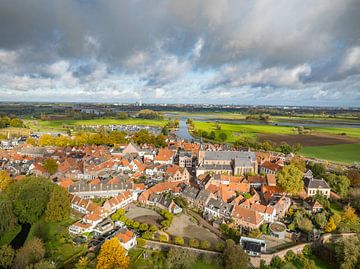 Hattem luchtfoto tijdens een mooie herfstdag van Sjoerd van der Wal Fotografie