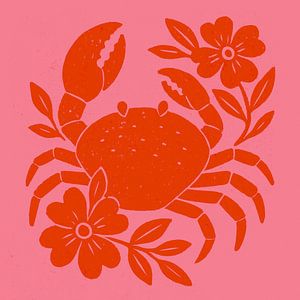 Crab And Flowers