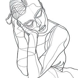 Portrait de femme en noir et blanc sur Vlindertuin-Art