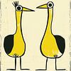 Gestileerde vogels | Stilts On Yellow van Modern Collection