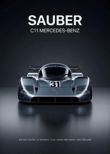 Sauber C11 Mercedes-Benz – Studioaufnahme von vorne