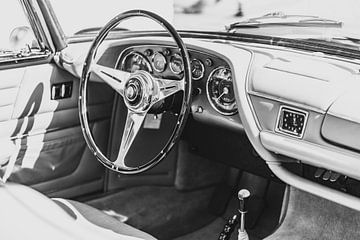 Maserati 3500 GT Coupé Speciale intérieur en noir et blanc sur Sjoerd van der Wal Photographie