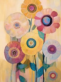 Große Blumen in warmem Licht von Wunderbare Kunst