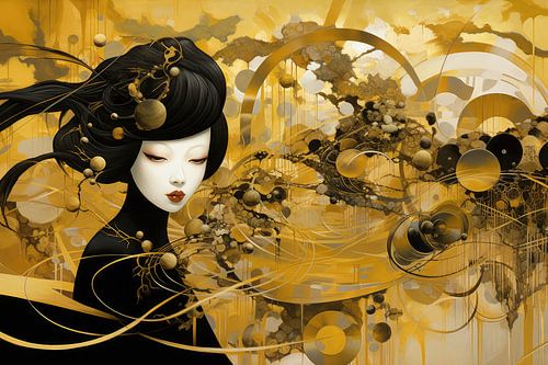 Portret omringt door goud