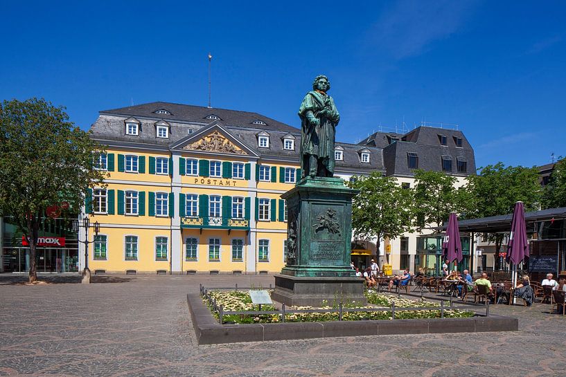 Beethoven Monument and Main Post Office, Former Fürstenberg Palace on Münsterplatz, Bonn, North Rhin by Torsten Krüger