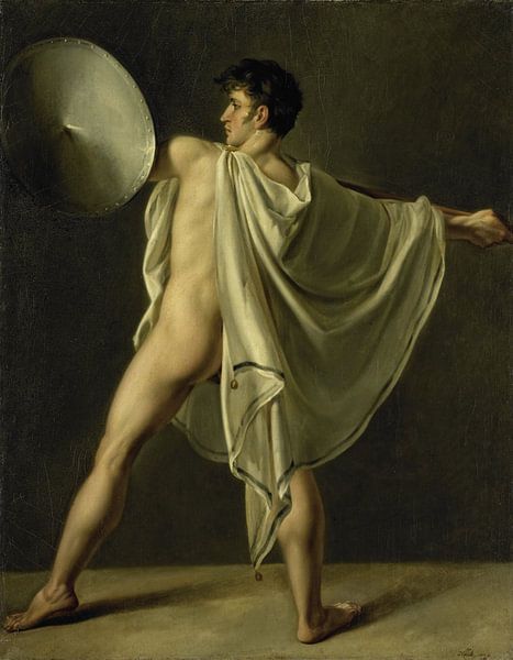 Warrior with lance and shield, Joannes Echarius Carolus Alberti, 1808 by Marieke de Koning