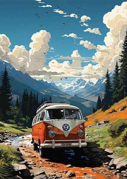 VW bestelwagen met prachtig uitzicht van PublicArt77