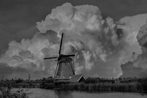 B/W Kinderdijk Mills, Kinderdijk, Pays-Bas