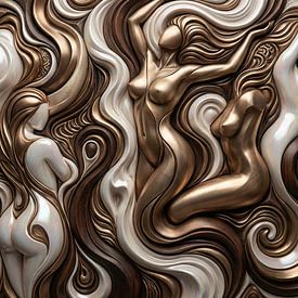 abstrakte surrealistische Kunst Frau mit Wolken von Egon Zitter