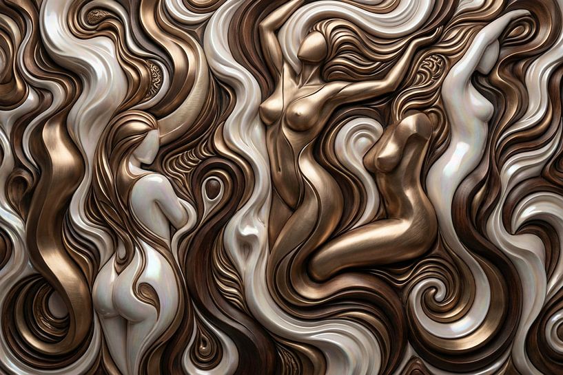 art abstrait surréaliste femme avec nuages par Egon Zitter