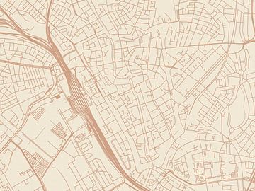 Kaart van Utrecht Centrum in Terracotta van Map Art Studio