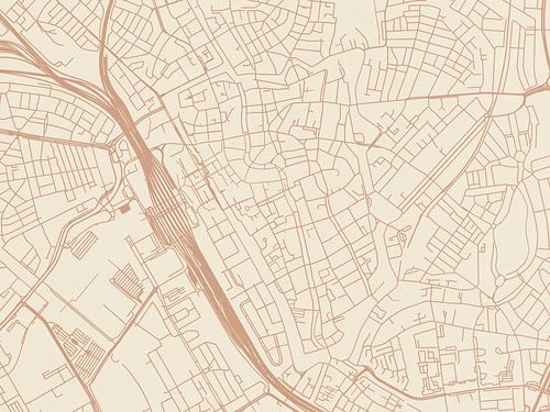 Carte de Utrecht Centrum au style Terracotta