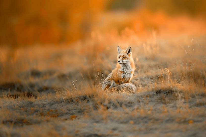The morning walk reveals nature's secrets, whispering in the dawn's gentle light | A Fox's Whispering by Karina Brouwer