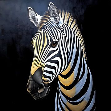 Zebra portret van PixelPrestige