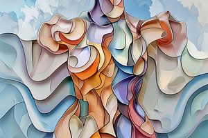 Digitaler Abstrakt an der Wand