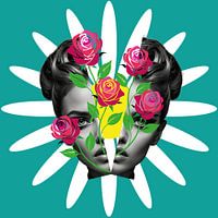 Zerrissen von Rosen und einem Gänseblümchen