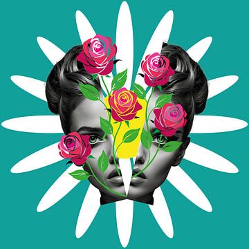 Zerrissen von Rosen und einem Gänseblümchen