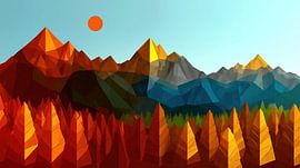 Forêt d'automne au coucher du soleil sur Frank Heinz