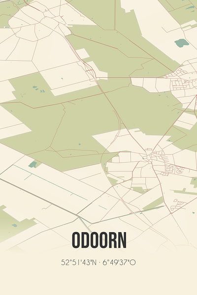 Carte ancienne d'Odoorn (Drenthe) par Affiches de lieux