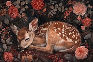 Sleeping fawn by Uncoloredx12