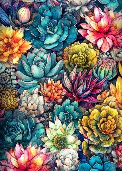 Sukkulenten Natur Kunst 65 #botanisch von JBJart Justyna Jaszke
