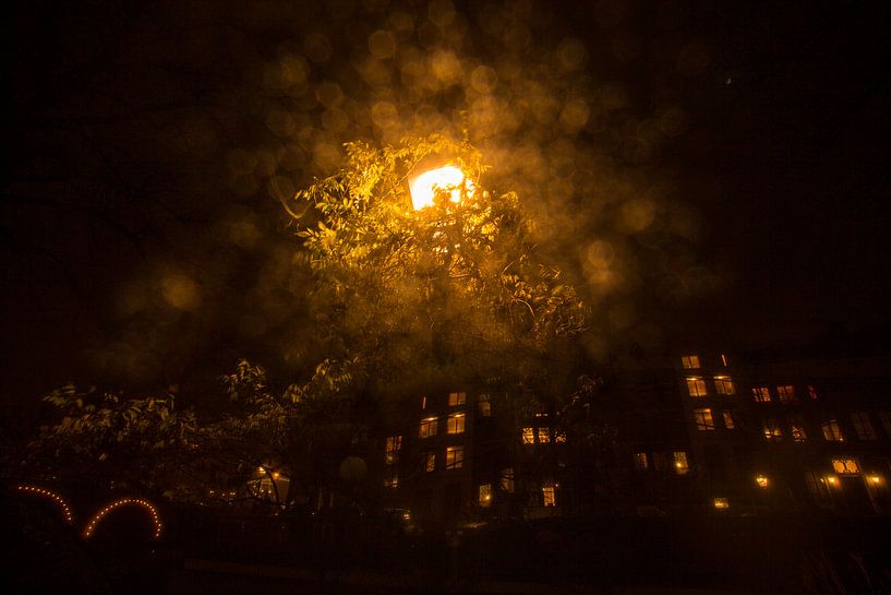 Amsterdam Kanäle bei Nacht von Jeroen Stel