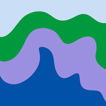 Abstracte moderne vormen blauw, groen, violet