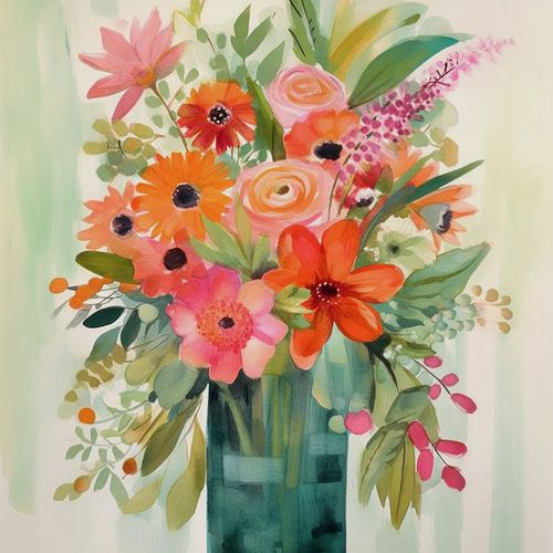 Naive-modern sea of flowers: summery explosion of colour