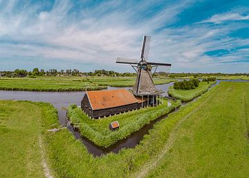 Moulin à vent de orge Het Prinsenhof, Westzaan, , Hollande Septentrionale sur Rene van der Meer