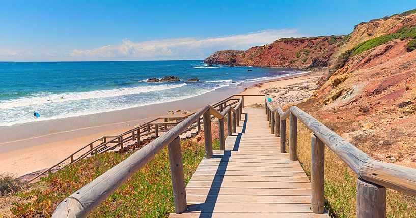 dreamy atlantic beach Amado, surfer spot at algarve coast, portu by SusaZoom