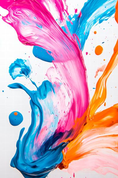 Kleurrijke explosie van kleur - Dynamisch van Poster Art Shop