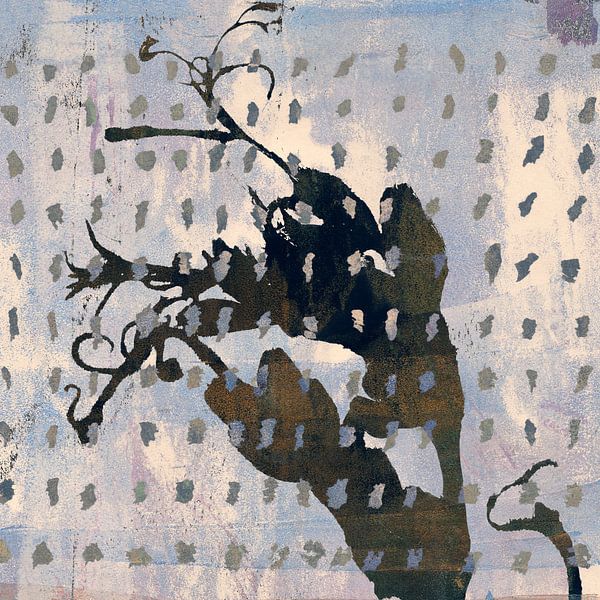 Japandi abstract with natural plants and patterns in rusty brown and warm pastels. by Abstract Minimalist Art
