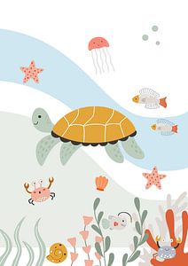 Schildkröte im Meer von Iris Koopmans