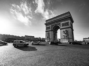 Arc de Triomphe in zwart-wit