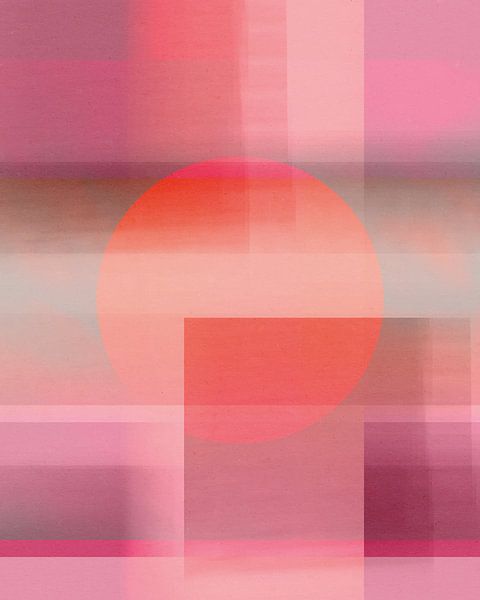 Abstrakt in neonfarbenen Erdtönen. Rosa, rot, lila von Dina Dankers