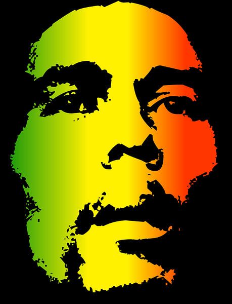 Bob Marley in Reggae-Farben von Atelier Liesjes