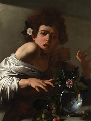 Junge mit Blumen