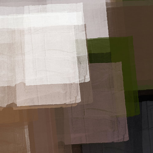 Abstracte schilderij in bruin en wit. Set van 2. Nr. 2