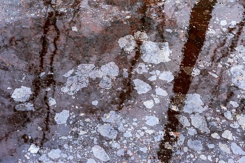 Schilderen met weerspiegelend kwelwater in het bos