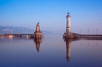 Lindau harbour entrance in the evening light